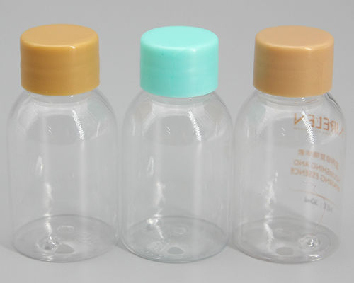 30ml PET Clear Plastic Bottle Mini Round Travel Lotion Essence Spray Cosmetic Packaging Bottle 1oz Small Sample Pocket B