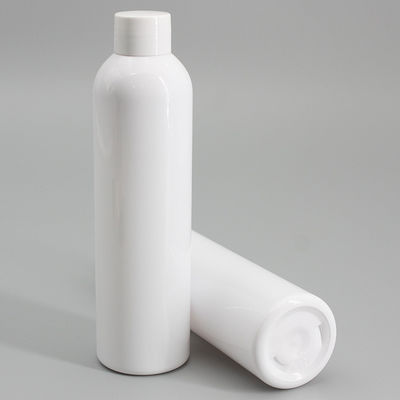 230ml White PET Round Spray Bottle Cylinder Plastic Screw Cap Bottle Clear Lotion Bottle Cosmetic Packaging Supplier