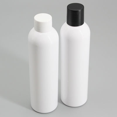 230ml White PET Round Spray Bottle Cylinder Plastic Screw Cap Bottle Clear Lotion Bottle Cosmetic Packaging Supplier